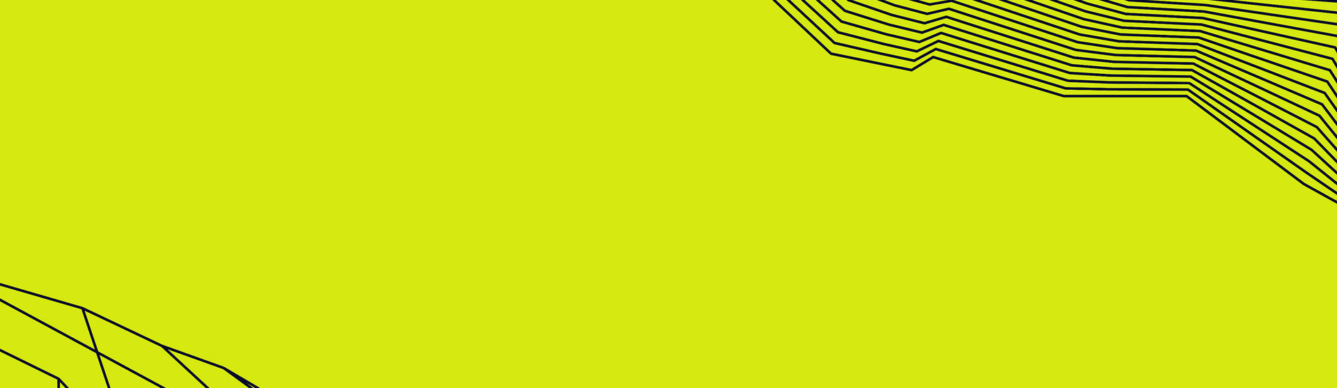 Neon green background with wavy black line design