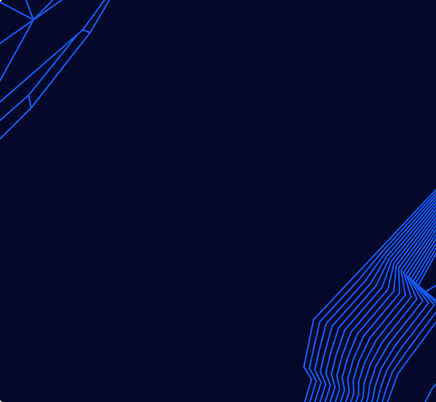 Geometric blue shapes on a dark blue background