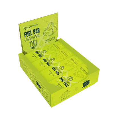 Box of Countdown Fuel Bar meal replacement snacks on a white background
