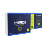 Box of Countdown H2 Refresh hydrogen enriched water on a white background